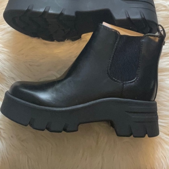 Sam & Libby Women’s Julia Black Women’s Y2K Lug Sole Ankle Boots Size 9 … - Picture 8 of 13